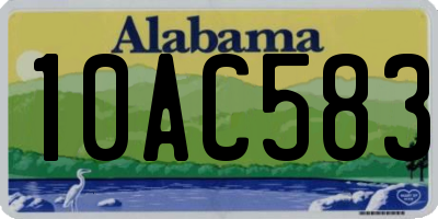 AL license plate 10AC583
