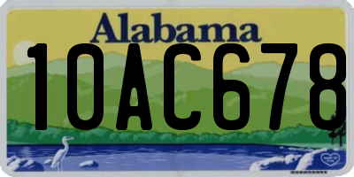 AL license plate 10AC678