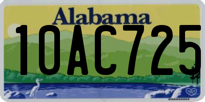 AL license plate 10AC725