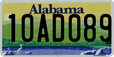 AL license plate 10AD089