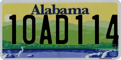 AL license plate 10AD114