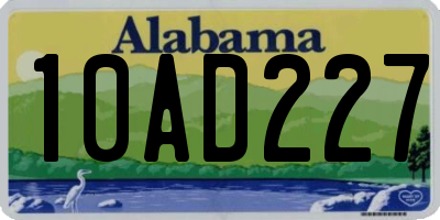 AL license plate 10AD227