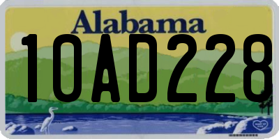 AL license plate 10AD228