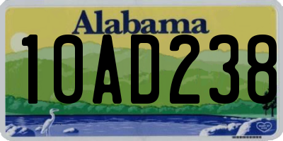 AL license plate 10AD238