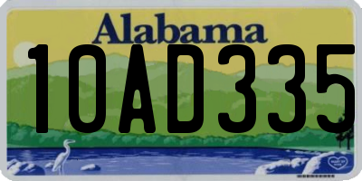 AL license plate 10AD335