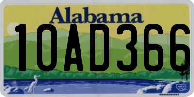AL license plate 10AD366