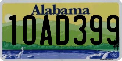 AL license plate 10AD399
