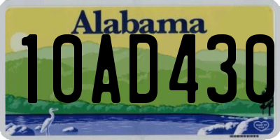 AL license plate 10AD430