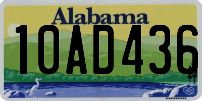 AL license plate 10AD436