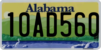 AL license plate 10AD560