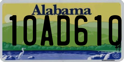 AL license plate 10AD610