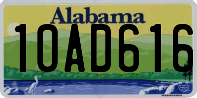 AL license plate 10AD616