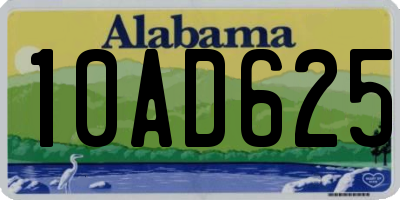 AL license plate 10AD625