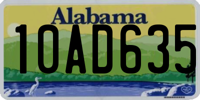 AL license plate 10AD635