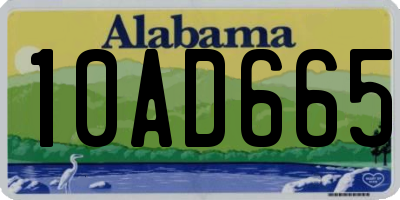 AL license plate 10AD665