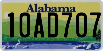 AL license plate 10AD707