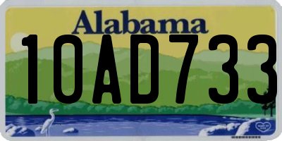 AL license plate 10AD733
