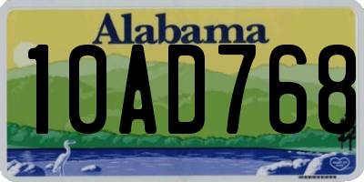 AL license plate 10AD768