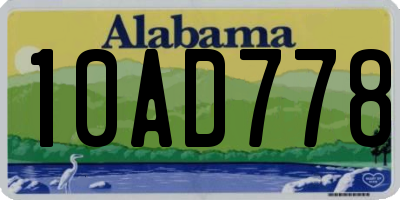 AL license plate 10AD778