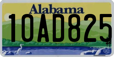 AL license plate 10AD825