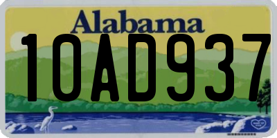 AL license plate 10AD937