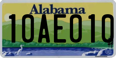 AL license plate 10AE010