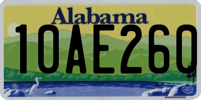 AL license plate 10AE260