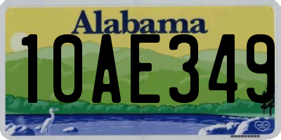AL license plate 10AE349