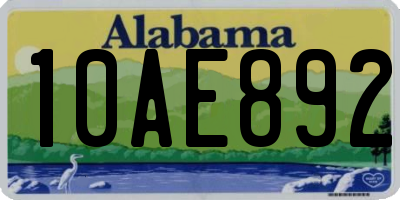 AL license plate 10AE892