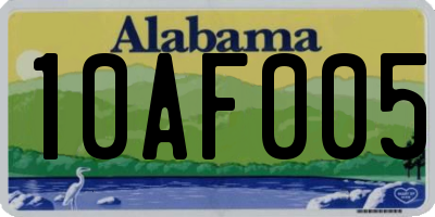 AL license plate 10AF005