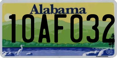AL license plate 10AF032