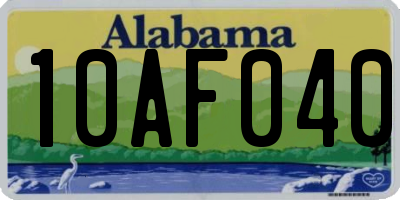 AL license plate 10AF040