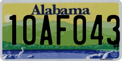 AL license plate 10AF043
