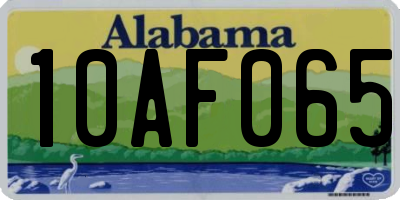 AL license plate 10AF065