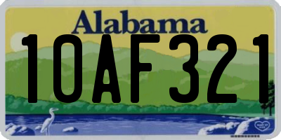 AL license plate 10AF321