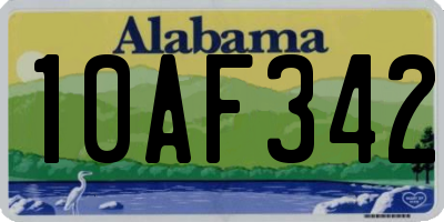 AL license plate 10AF342