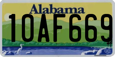 AL license plate 10AF669
