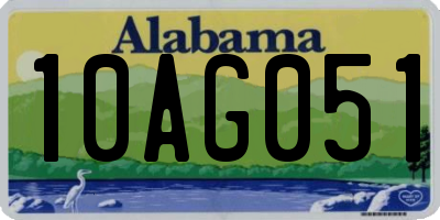 AL license plate 10AG051