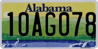 AL license plate 10AG078
