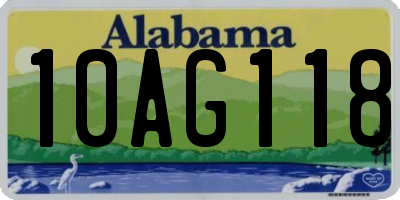 AL license plate 10AG118