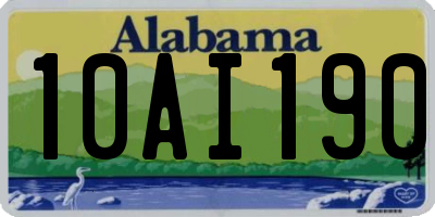AL license plate 10AI190