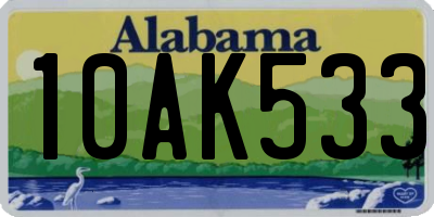 AL license plate 10AK533