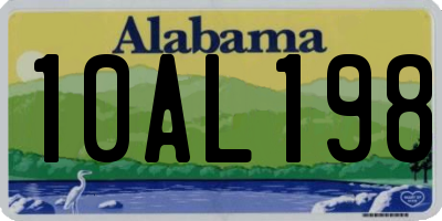 AL license plate 10AL198