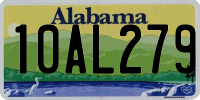 AL license plate 10AL279