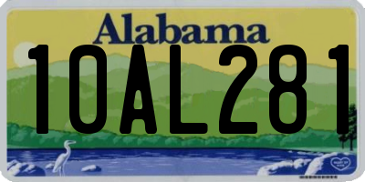 AL license plate 10AL281