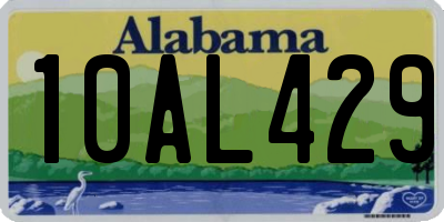 AL license plate 10AL429