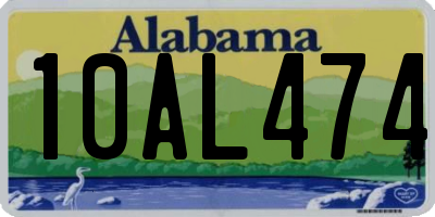 AL license plate 10AL474