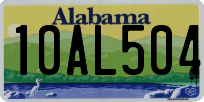 AL license plate 10AL504