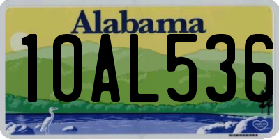 AL license plate 10AL536