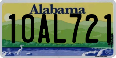 AL license plate 10AL721